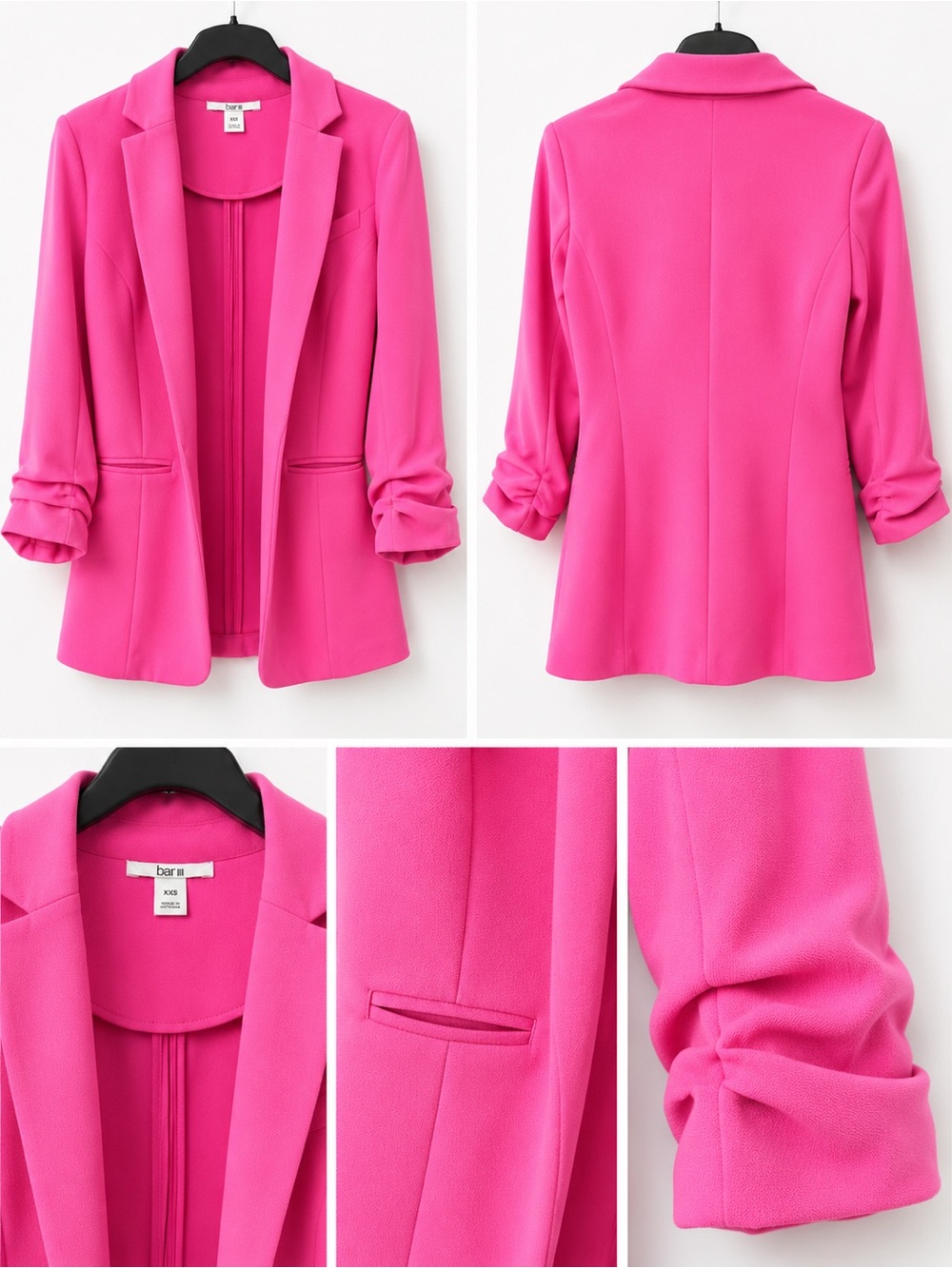 Bar III Bright Hot Pink Open-Front Blazer